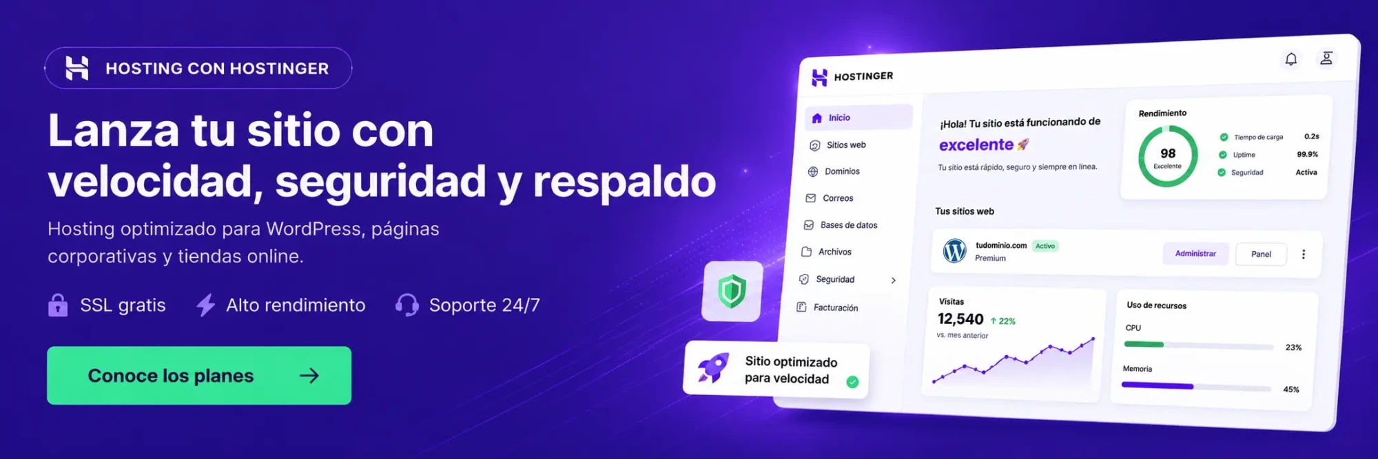 Hosting WordPress recomendado con descuento 
