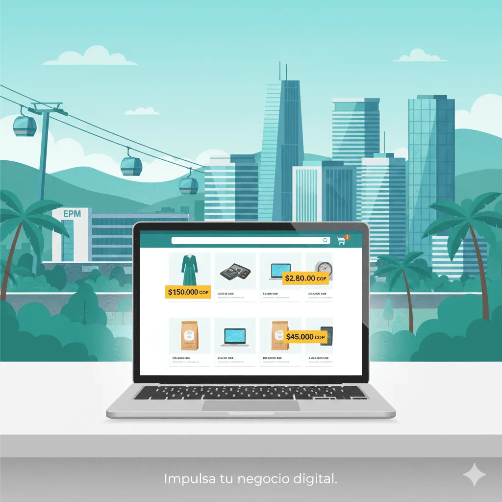 Comparativa de precios para diseño de tiendas online en Medellín en 2025.