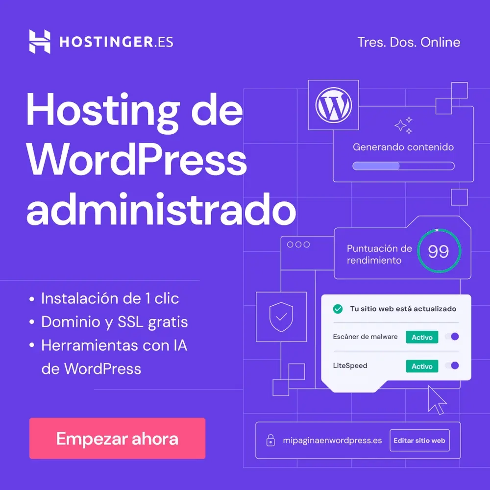 Adquiere un hosting WordPress con mdesigner y hostinger